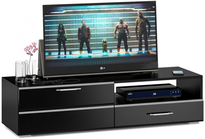 Спальня Стандарт 4-1600, венге/фасады ТВ тумбы МДФ чёрный глянец