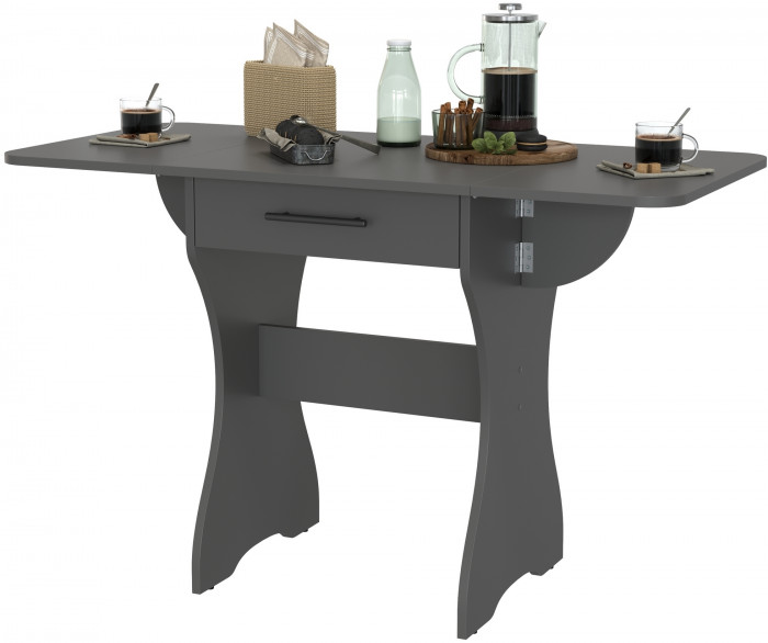 Стол обеденный раскладной с ящиком 6-02.120ТМграф, графит