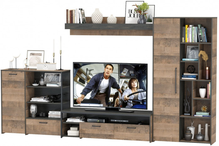 Трувор Гостиная 047, дуб гранж песочный/интра