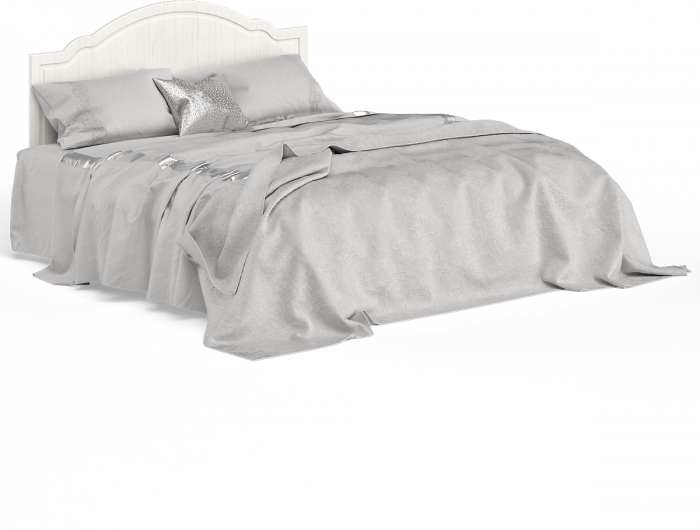 Ливерпуль Кровать 11.08 + основание + ножки + две Тумбы 08.146, ясень ваниль/белый