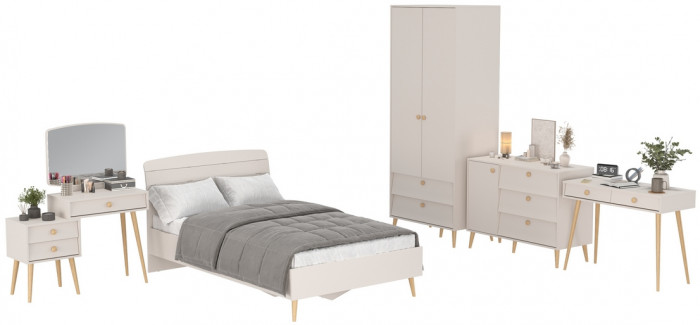 Афина Спальня 09-1200, цвет кашемир серый, сп.м. 1200х2000 мм., б/м, основание есть - фанера