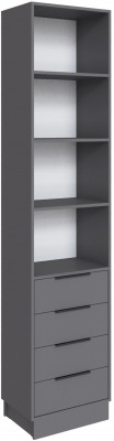 Шкаф Мадрид торцевой (0,35) с 4 ящ, Графит серый