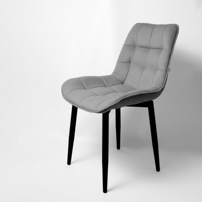 Стул "Бостон" белый матовый Velutto 52 серый