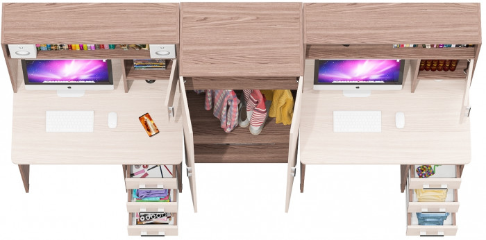 С-МД-СК9 Компоновка № 05, ясень шимо светлый/ясень шимо тёмный