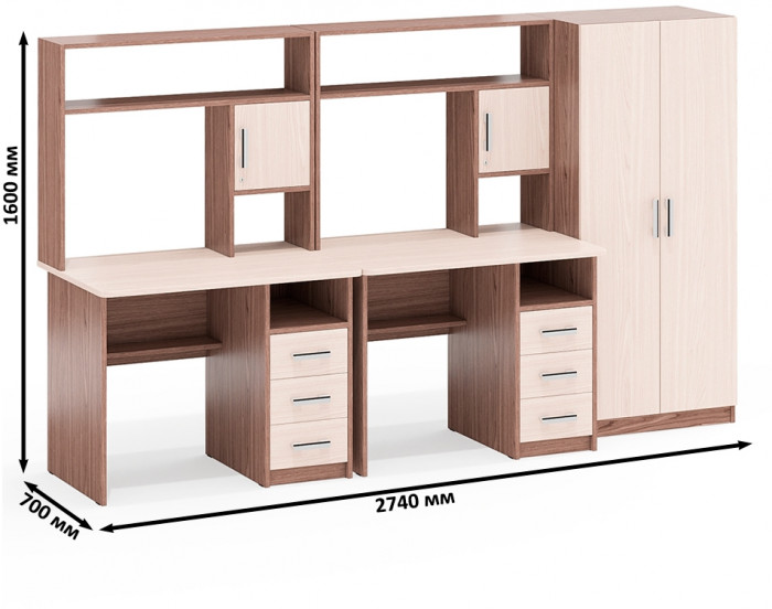С-МД-СК9 Компоновка № 05, ясень шимо светлый/ясень шимо тёмный