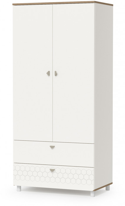 Эйп 13.334 Шкаф для одежды + 13.322 Комод, белый/дуб белый