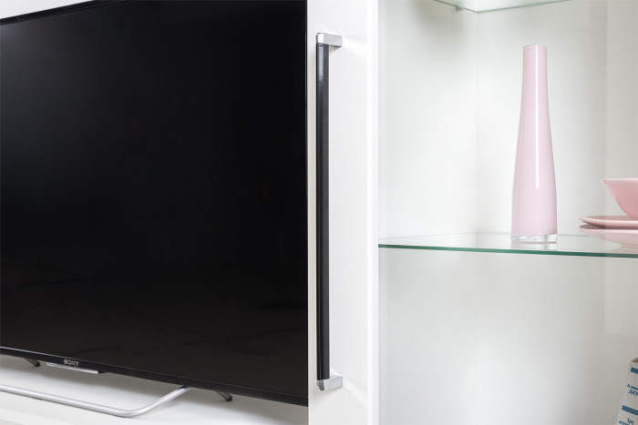 Валенсия Гостиная № 076, ЛДСП белый шагрень/МДФ белый шагрень