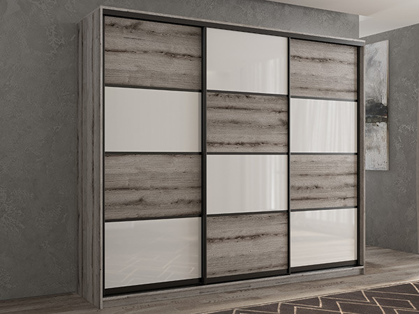 Шкаф-купе Кааппи 14 Эвок Окаменелый 180х45х230 см