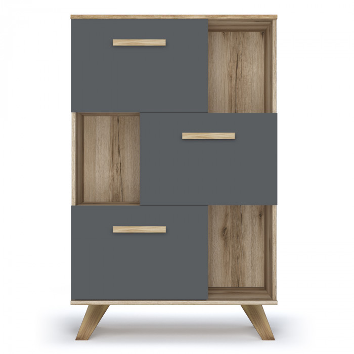 Шкаф низкий с нишами Вега Скандинавия