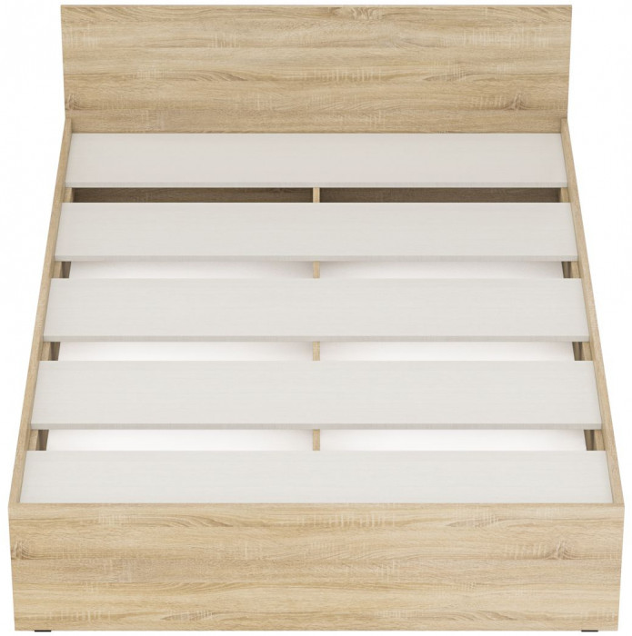 Стандарт Кровать 1400, цвет дуб сонома, ШхГхВ 143,5х203,5х70 см., сп.м. 1400х2000 мм., без матраса, основание есть