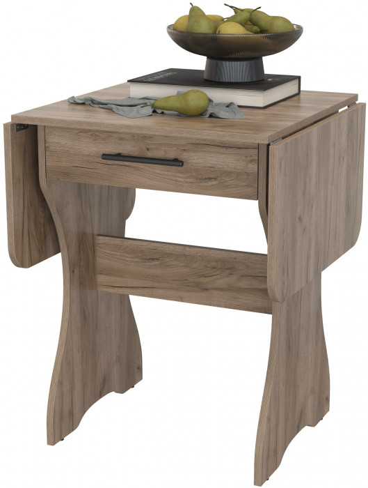 Стол обеденный раскладной с ящиком 6-02.120ТМдкт, дуб крафт табачный