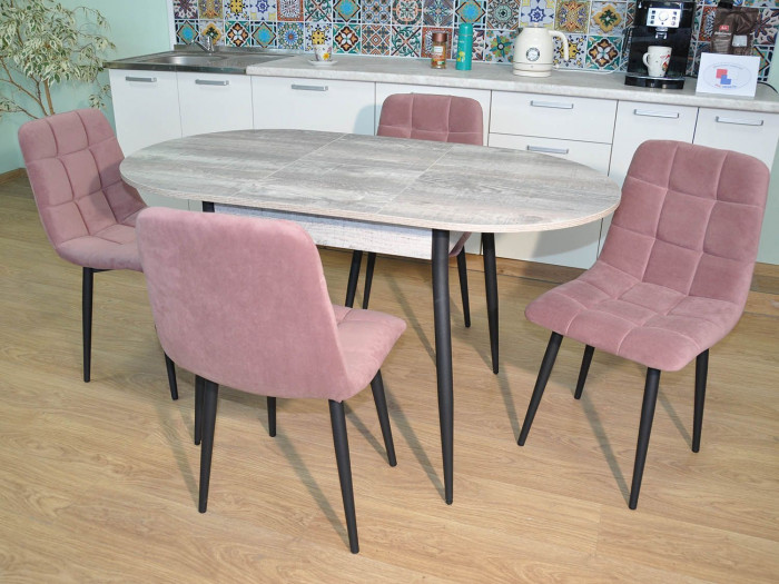 Обеденная группа Стиль-1 / Стул Х 4 шт. / Бетон темный/черный / бид 27