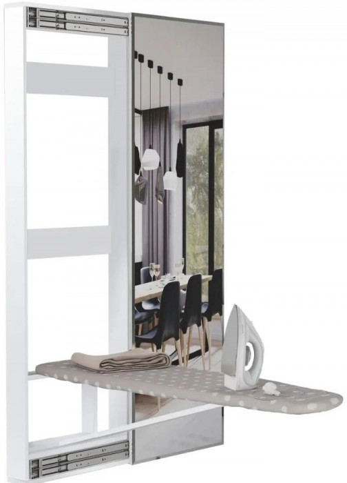 Гладильная доска "Смарт" с зеркалом белый