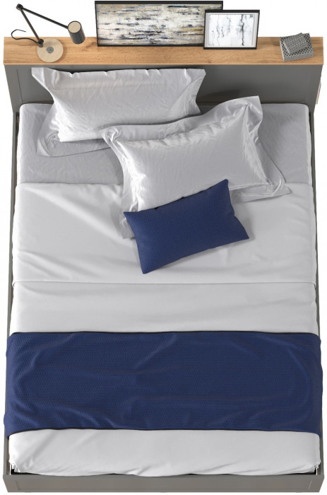 Остин 11.53 Кровать БЕЗ ортопеда, серый графит/дуб крафт золотой