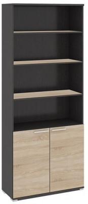 Успех-2 ПМ-184.16 Шкаф для документов с нишей и 2-мя дверями (Венге Цаво, Дуб Сонома)