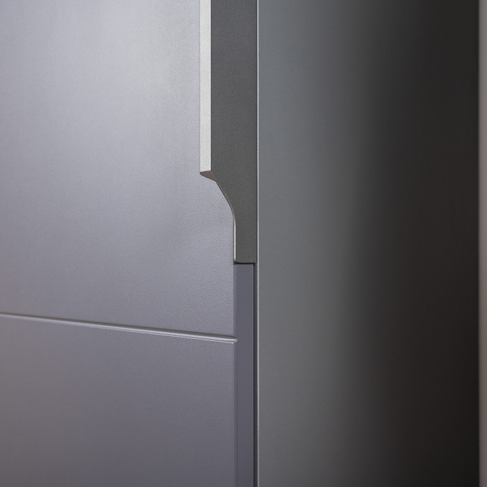 Октава 13.228 Шкаф-пенал + 13.228 Шкаф-пенал, серый графит/дуб крафт золотой/фасады МДФ серый графит