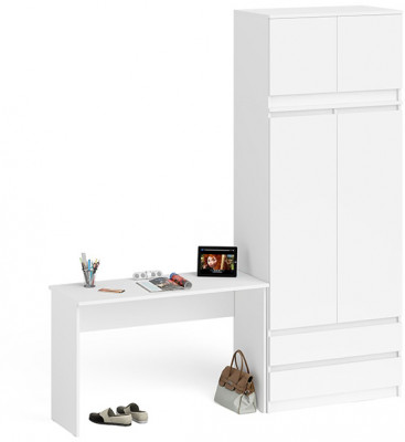 Мори письменный стол МСП1200.1 + Шкаф МШ900.1 + Антресоль МА900.1, белый