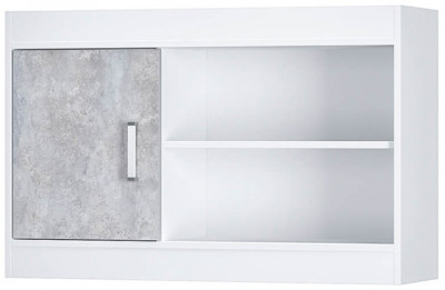 Полка навесная Паскаль, Белый, Цемент светлый