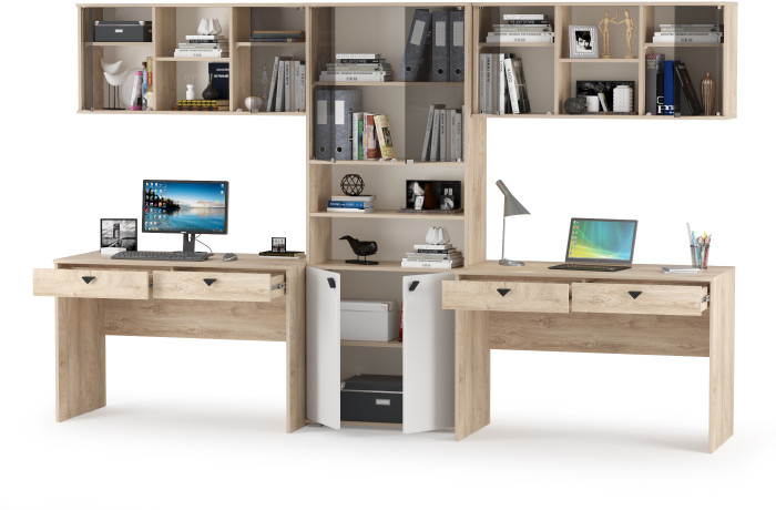 КР100 Бостон № 18, цвет дуб эндгрейн элегантный/фасады МДФ милк рикамо софт, 12.69+10.51+13.156+12.69+10.51, ШхГхВ 307,2х57,2х194,4 см.