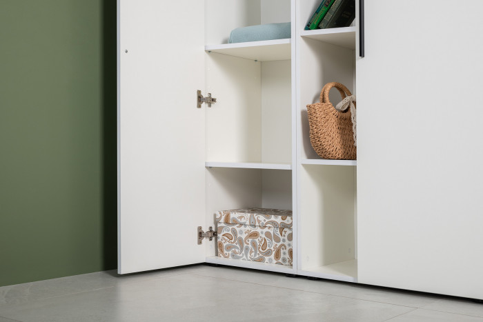 Эйр Гостиная 16.324.01 Шкаф-пенал, цвет белый шагрень, ШхГхВ 40х38,1х219,5 см., универсальная сборка