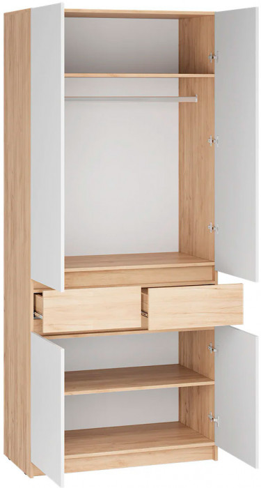 мс для прихожей Стоуби ШК-1000 дуб крафт золотой/глянец белый