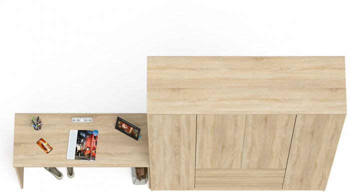 Мори письменный стол МСП1200.1 + Шкаф МШ1600.1, дуб сонома