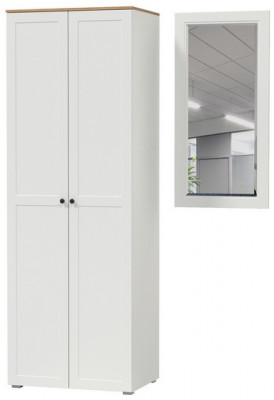 Остин Прихожая 07, цвет белый шагрень/дуб крафт золотой, ШхГхВ 139,5х54,3х229,6 см., универсальная сборка