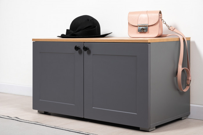 Остин Прихожая 30, серый графит/дуб крафт золотой