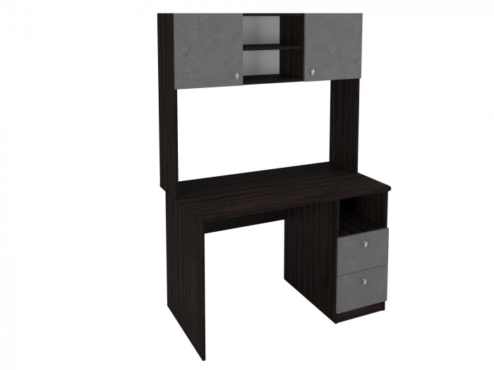 Стол письменный с надстройкой Венге/Железный Камень
