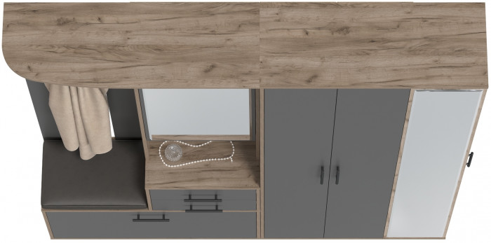 Прихожая Домино 5, дуб крафт табачный/графит