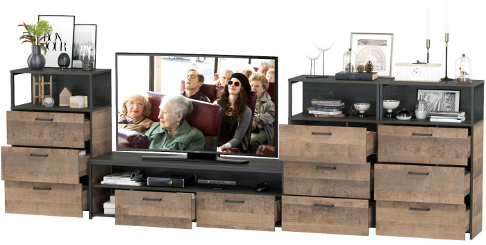 Трувор Гостиная 108, дуб гранж песочный/интра