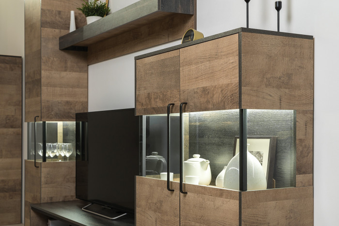 Трувор Гостиная 065, дуб гранж песочный/интра