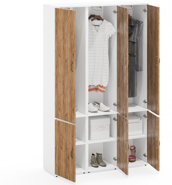 Лидер-8 Пенал МД 21Б 3 шт., белый шагрень/крафт золото