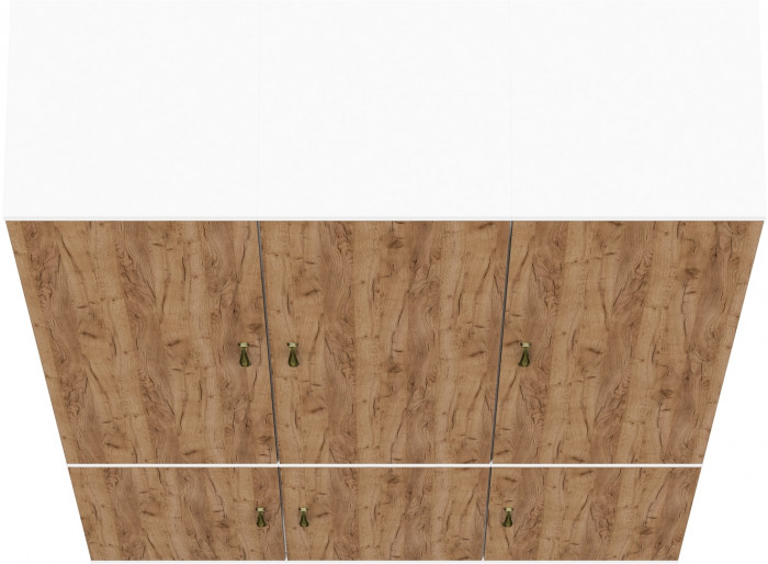 Лидер-8 Пенал МД 21Б 3 шт., белый шагрень/крафт золото