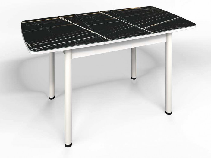 Стол СМ-3 Флорида ноги окрас круглый белый/серебро