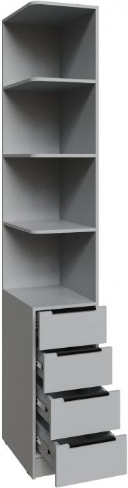 Угловое завершение Мадрид (0,35) с 4 ящ. левое, Камень серый