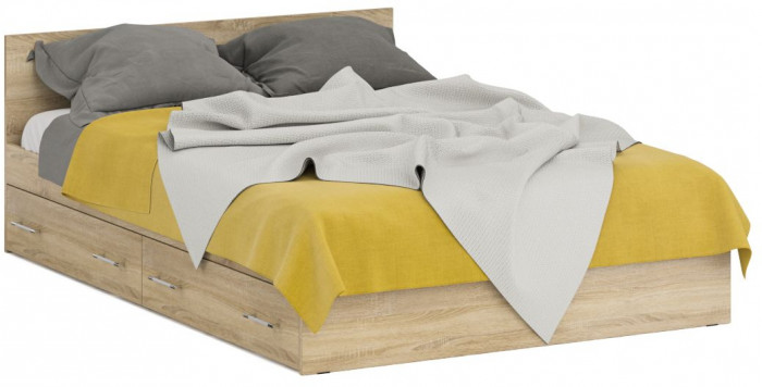 Кровать с ящиками 1400 + Пенал Стандарт, дуб сонома