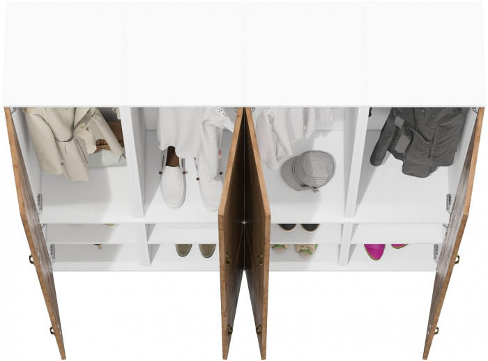 Лидер-8 Пенал МД 21Б 4 шт., белый шагрень/крафт золото