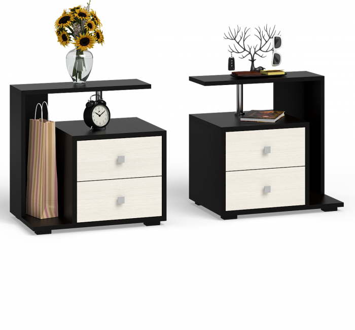 Камелия спальня № 10 Кровать с ящиками 1600 + Две тумбы + Стол косм. + Зеркало + Комод + Шкаф, цвет венге/дуб лоредо, 1600х2000 мм., б/м, осн. есть