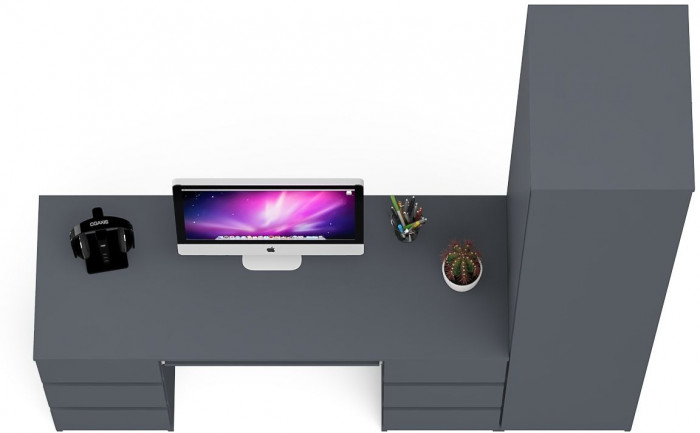 Мори компьютерный стол МС-2 + Пенал МШ400.1, графит