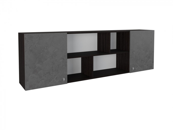 Полка надкроватная Венге/Железный Камень