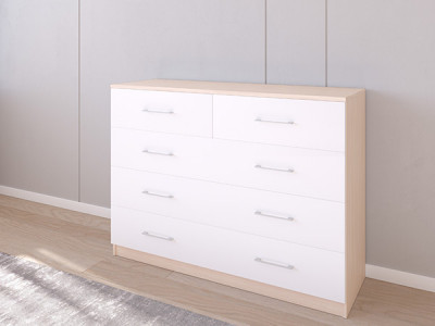 Комод 04/23 120х40х90 Дуб молочный/Белый