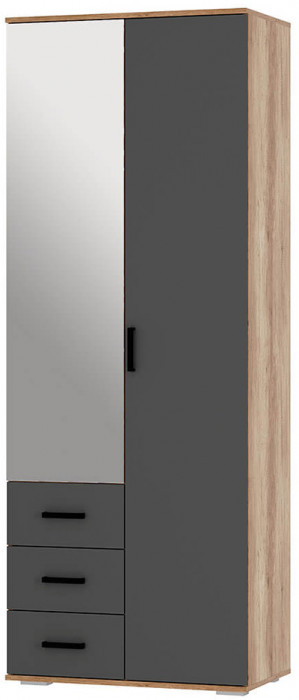 Шкаф 2-х створчатый "Вегас" ШК-03 дуб каньон/графит