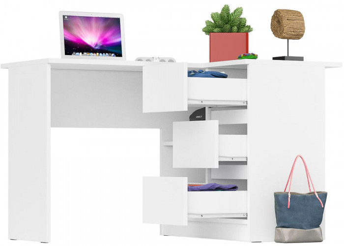 Мори компьютерный стол МС-16 правый, белый