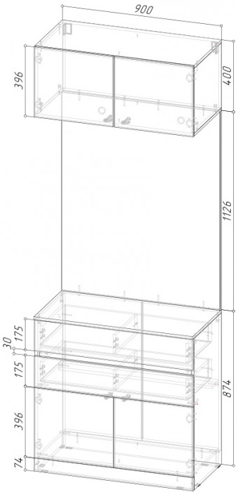 Модульная прихожая Кантри, композиция 7