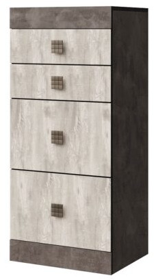 Комод с четырьмя ящиками "Лондон" - Оникс/Бетон пайн светлый