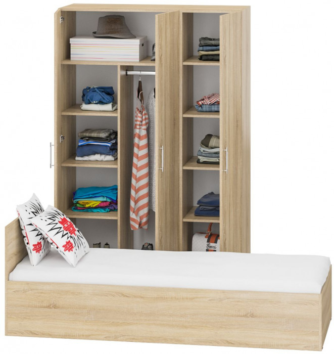 Спальня Стандарт 1-0800, дуб сонома