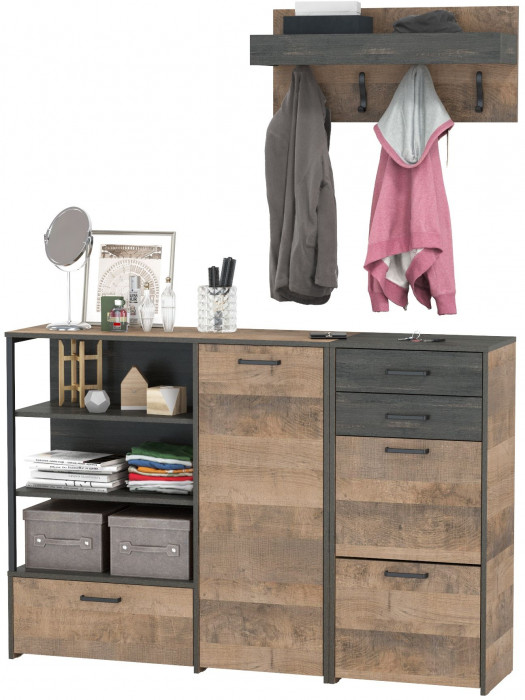 Трувор Прихожая 155, дуб гранж песочный/интра