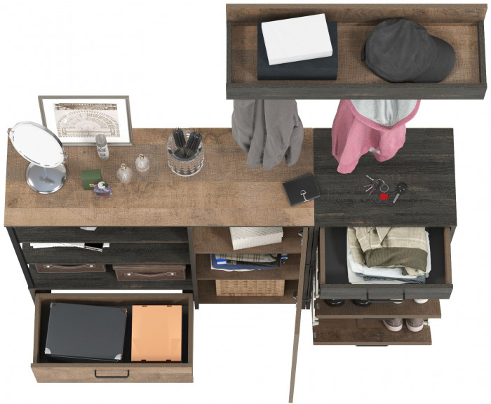 Трувор Прихожая 155, дуб гранж песочный/интра