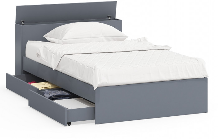 Ксения Кровать с ящиками 1200, графит